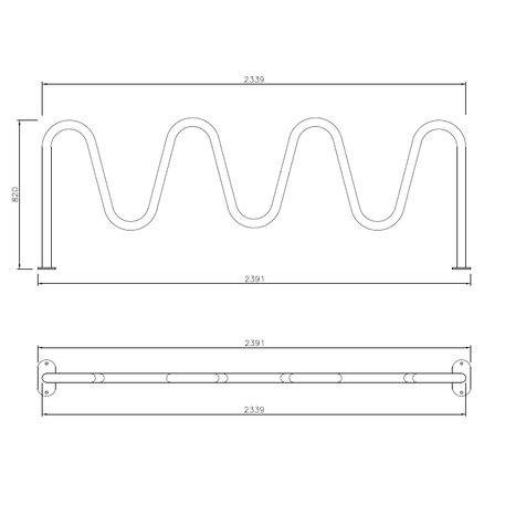 Metal bicycle parking racks 'Snake 4'