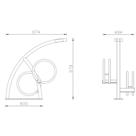 Metal bicycle parking racks 'Strike'