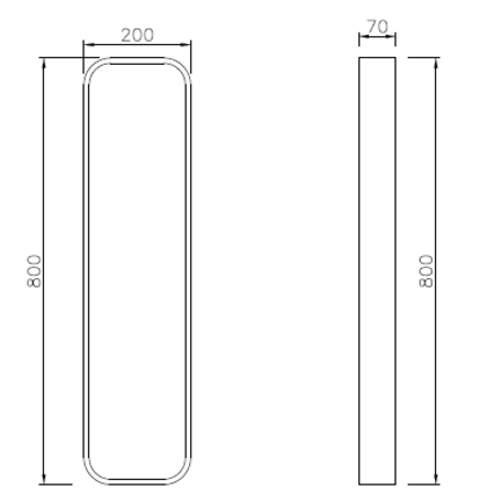 Metal bicycle parking racks 'Zurigo 200x70mm'
