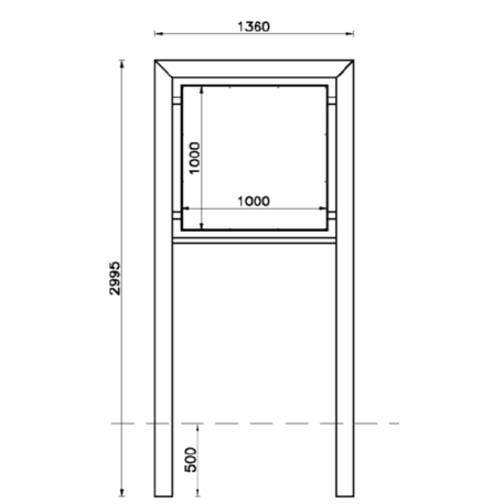 Information stand / Display board 'Vision 100x100cm'