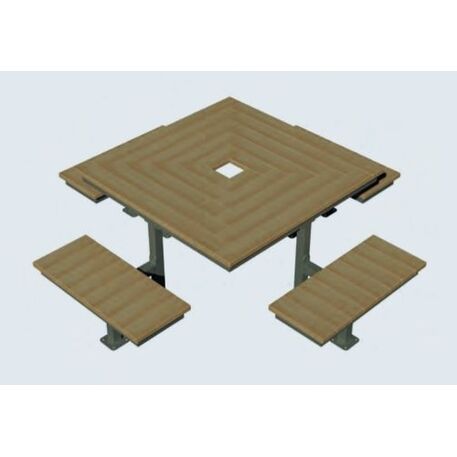Metal bench + table 'Bilbao Picnic' 