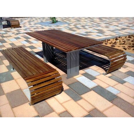 Metal bench + table 'Contoure Picnic'