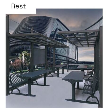Metal bench + table 'Rest Picnic'