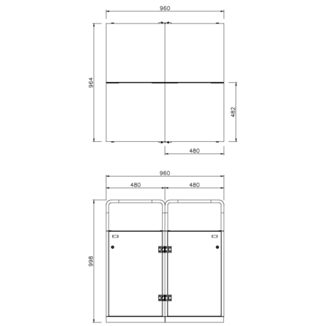 Metal litter bin for sorting 'Cubo 100L'