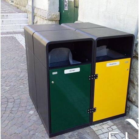 Metal litter bin for sorting 'Cubo 100L'