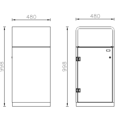 Metal litter bin for sorting 'Cubo 100L'