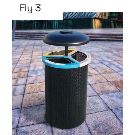 Metal litter bin for sorting 'FLY3 120L'