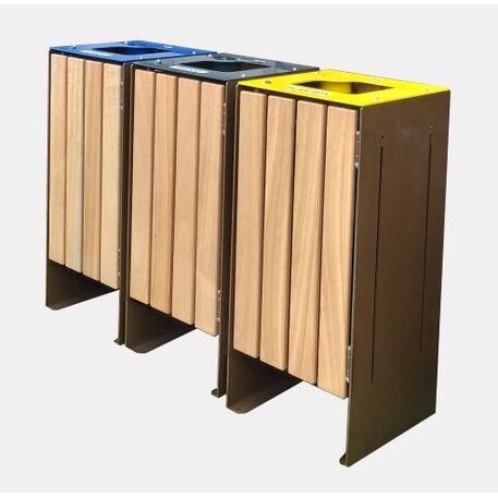Metal litter bin for sorting 'Isola 95L'