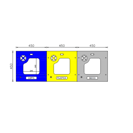 Metal litter bin for sorting 'Isola 95L'