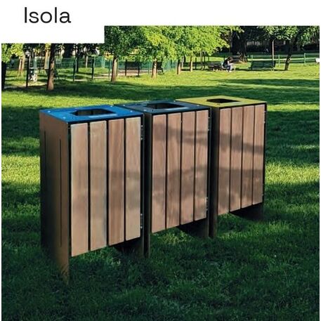 Metal litter bin for sorting 'Isola 95L'