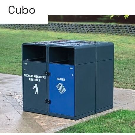 Metal litter bin for sorting 'Cubo 100L'