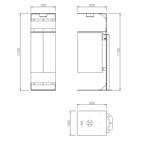 Metal litter bin for sorting 'Oasi 70L'