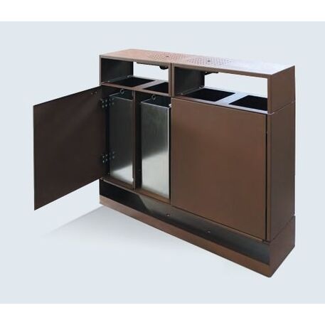 Metal litter bin for sorting 'College 2x30L / 4x30L'