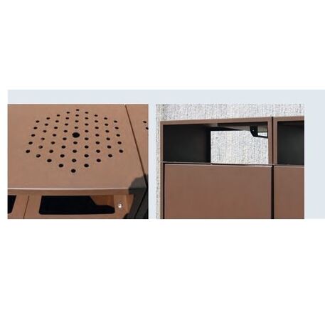 Metal litter bin for sorting 'College 2x30L / 4x30L'