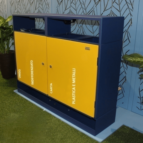 Metal litter bin for sorting 'College 2x30L / 4x30L'