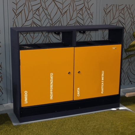 Metal litter bin for sorting 'College 2x30L / 4x30L'