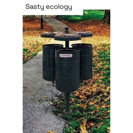 Metal litter bin for sorting 'Sasty Ecology / 2x45L / 4x45L'