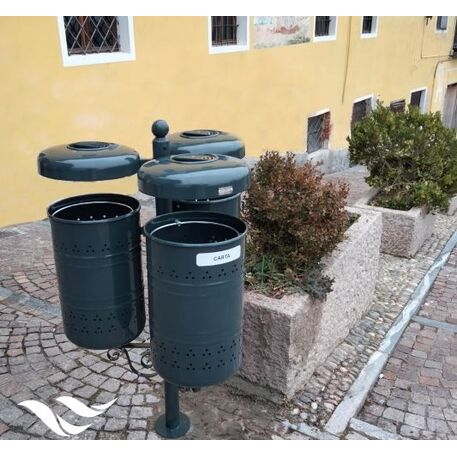 Metal litter bin for sorting 'Sasty Ecology / 2x45L / 4x45L'