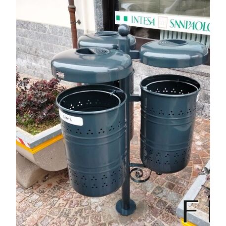 Metal litter bin for sorting 'Sasty Ecology / 2x45L / 4x45L'