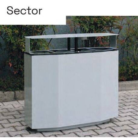 Metal litter bin for sorting 'Sector 150L'