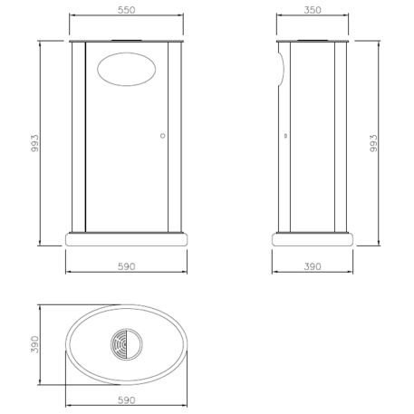 Metal litter bin 'Olbia / 110L'