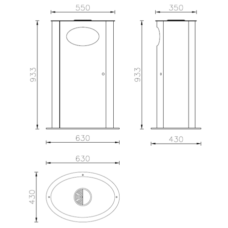 Metal litter bin 'Olbia / 110L'