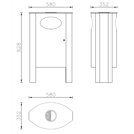 Metal litter bin 'Saturno / 80L'