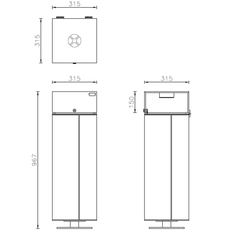 Metal litter bin 'Mercurio / 50L'