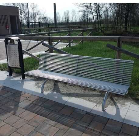Metal litter bin 'Genova Inox / 60L'