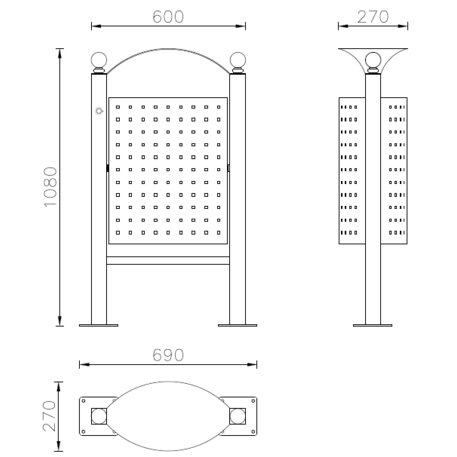 Metal litter bin 'Genova Inox / 60L'