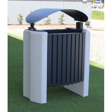 Concrete litter bin 'Marte wood / 80L'