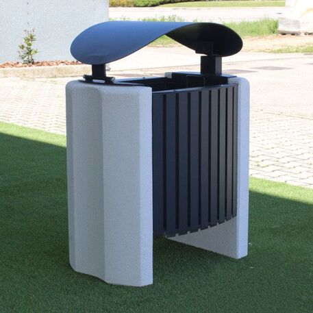Concrete litter bin 'Marte wood / 80L'