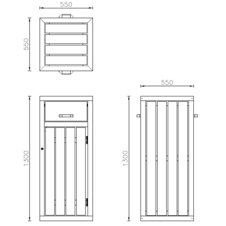 Metal litter bin 'Francisco / 120L'