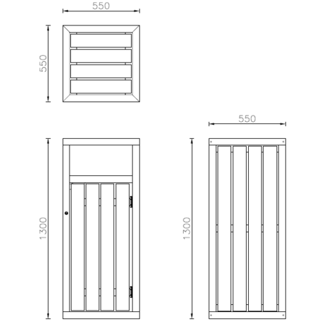 Metal litter bin 'Francisco / 120L'