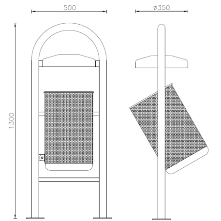 Metal litter bin 'Arcobaleno / 45L'