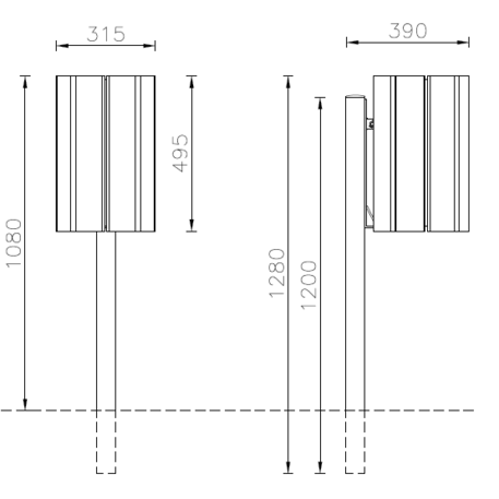 Metal litter bin 'Camping / 26L'