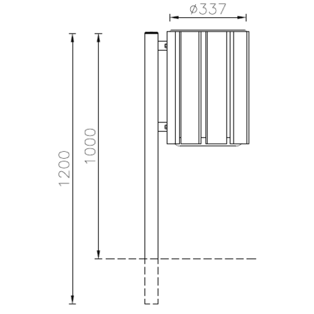 Metal litter bin 'Lido / 45L'