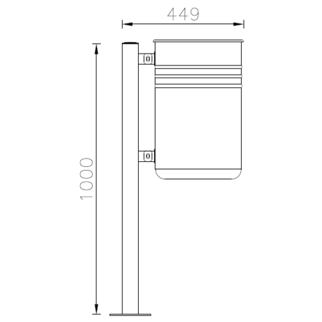 Metal litter bin 'Risa / 45L'