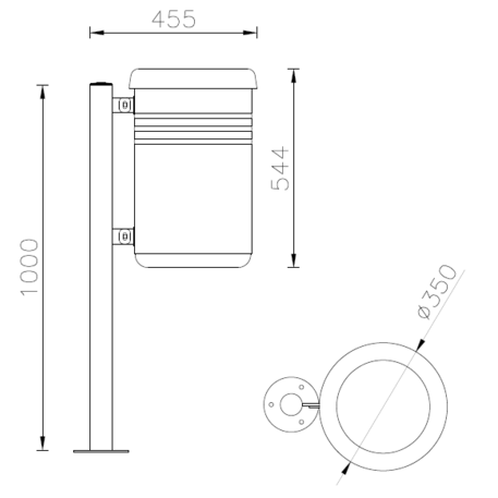 Metal litter bin 'Siena / 45L'