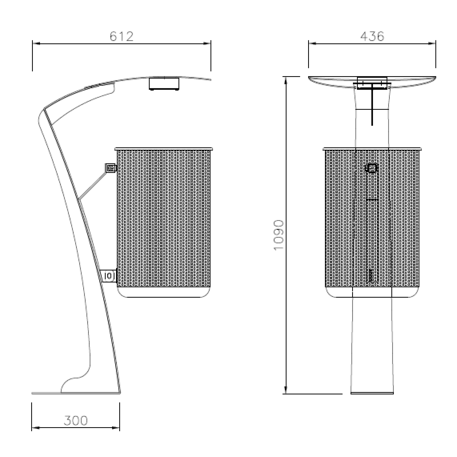 Metal litter bin 'Cortina / 45L'