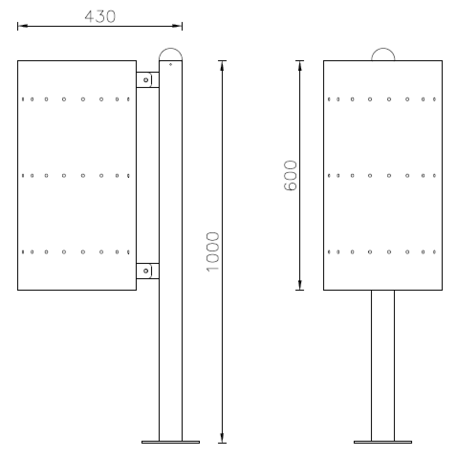 Metal litter bin 'Albenga / 50L'