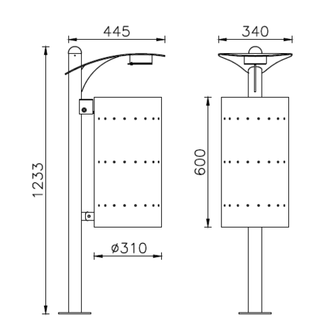 Metal litter bin 'Albenga / 50L'