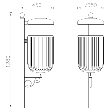 Metal litter bin 'Sassari / 35L'