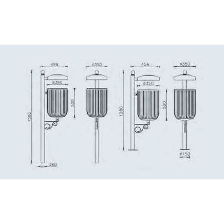 Metal litter bin 'Sassari / 35L'