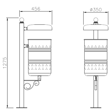 Metal litter bin 'Sasty / 45L'