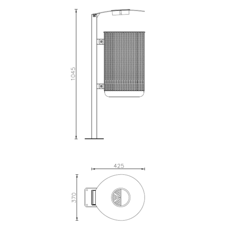 Metal litter bin 'Luna / 45L'