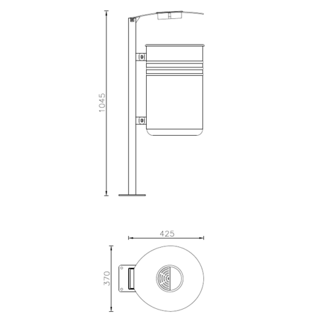 Metal litter bin 'Luna / 45L'