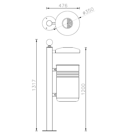 Metal litter bin 'Siena Ecology / 45L'