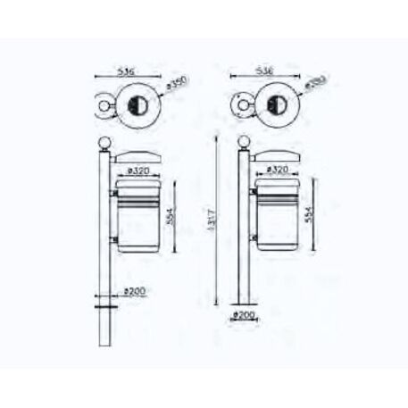 Metal litter bin 'Frank / 45L'