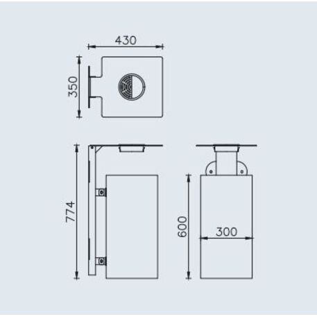 Metal litter bin 'Sosia Wall / 55L'